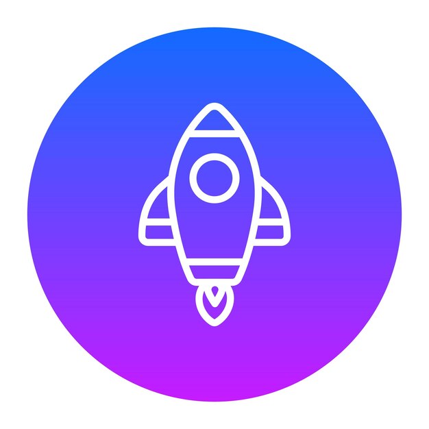 a blue and purple circle with a space ship on it