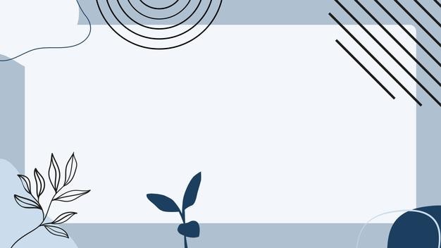 a blue and white box with a plant on it and a leaf in the middle