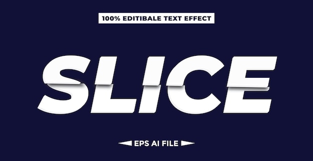 A blue and white slice fully editable text effect