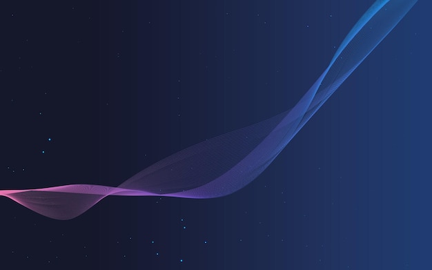 A blue background with a pink wave and the word cloud on it