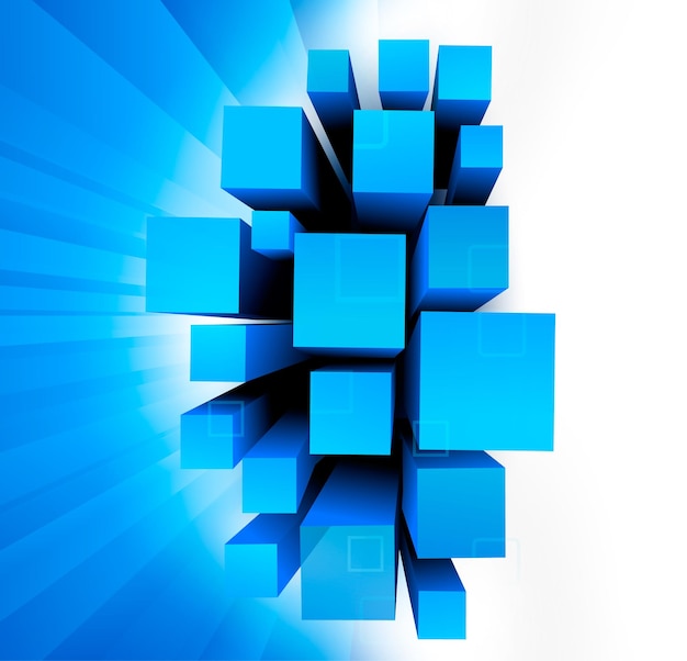 A blue box with the word cubes on it