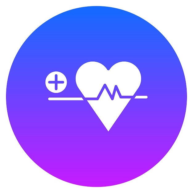 a blue circle with a heart and a cross on it