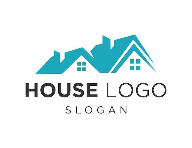 A blue house logo that says house logo