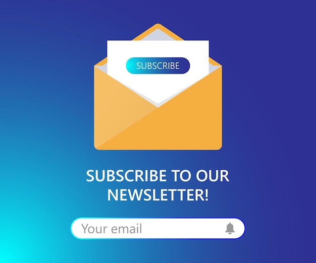 A blue screen with subscribe to our newsletter!
