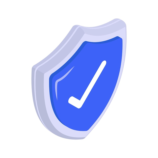 a blue shield icon with a white checkmark symbolizing protection and security