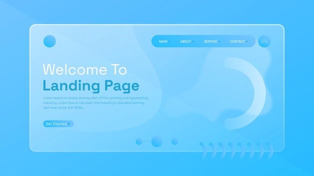 A blue web page with a blue screen that says welcome to designing page