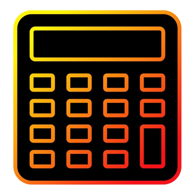 a calculator with a red and orange background with the numbers 1 and 3