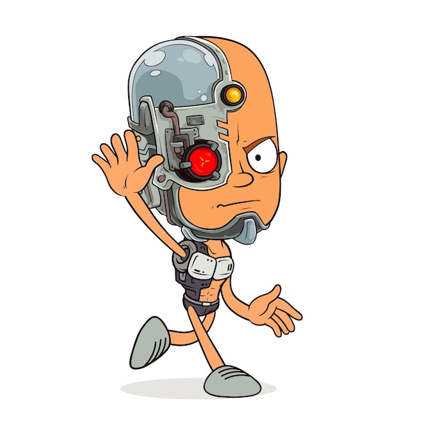 a cartoon character with a head that says no