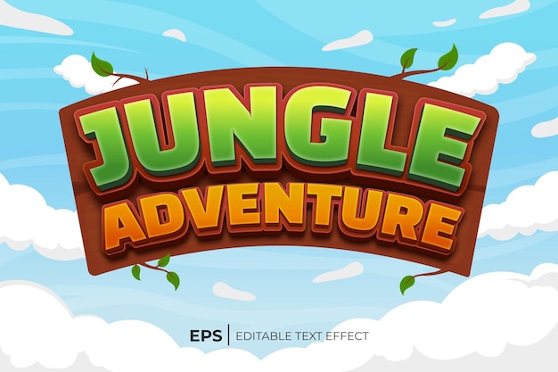 A cartoon game screen that says jungle adventure.