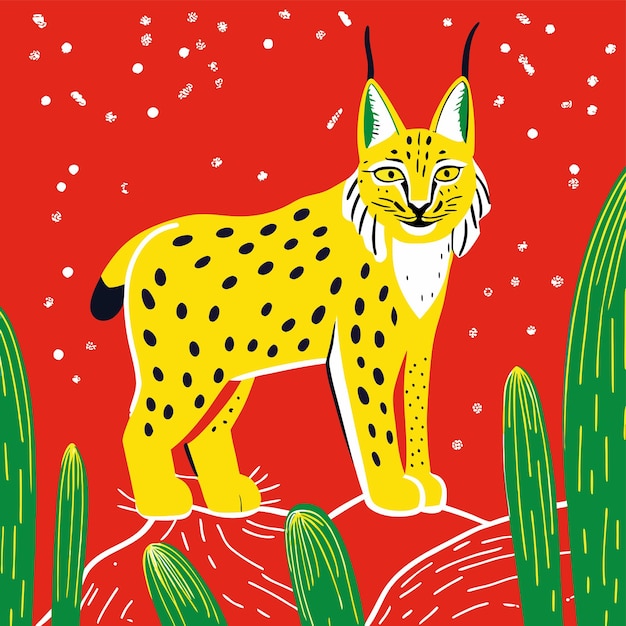 a cat that is on a red background