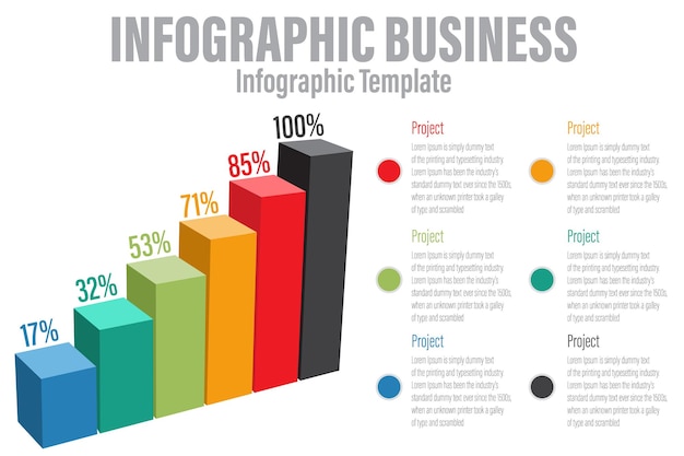 A chart with a bar chart that says project info