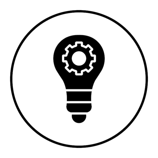 a circle that has a light bulb inside of it