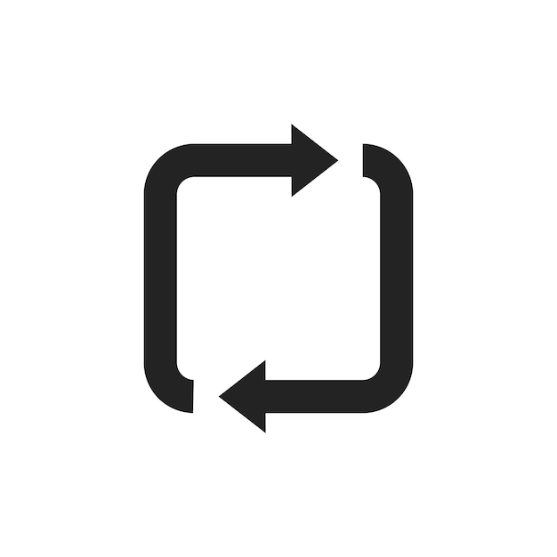 A circular arrow icon that is specifically designed for refresh and reload actions on interfaces
