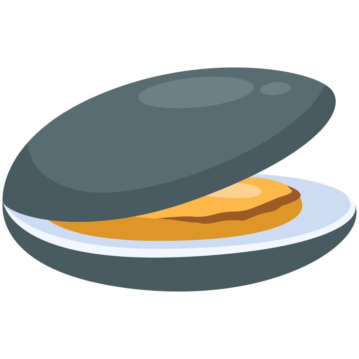Vektör a clam or partially opened blue mussel shell