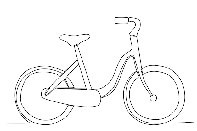 a classic ecofriendly bike world bicycle day oneline drawing