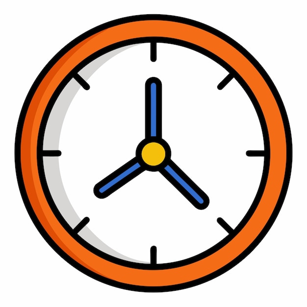 a clock with a blue and orange design that says quot the time is 1 00 quot