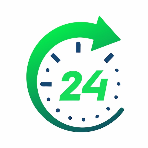 a clock with the number 24 on it