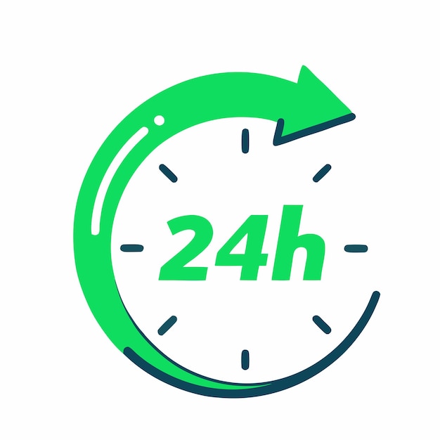 a clock with the number 24 on it