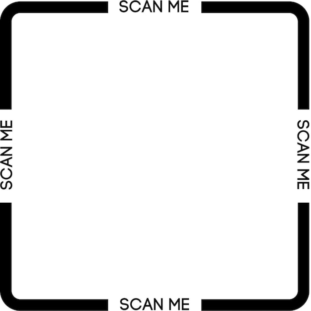 a close up of a square frame with a black and white text