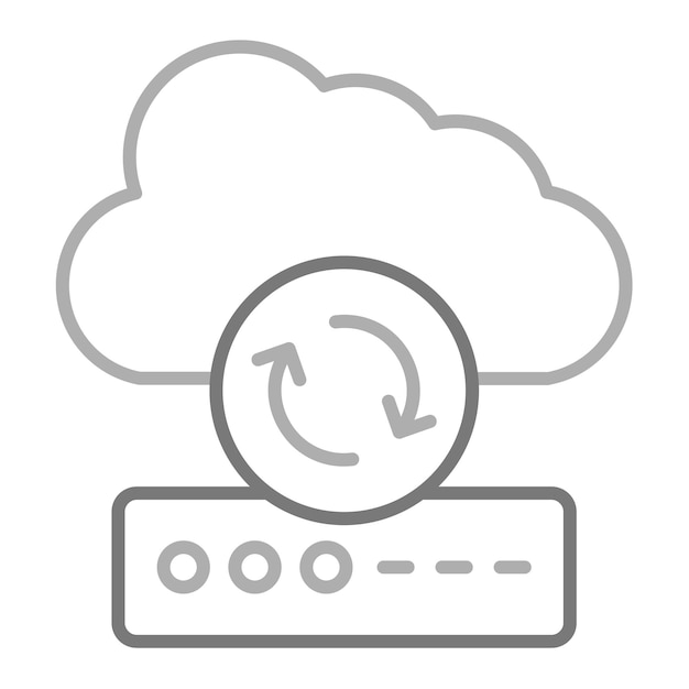 a cloud that has a circle with arrows pointing to the right