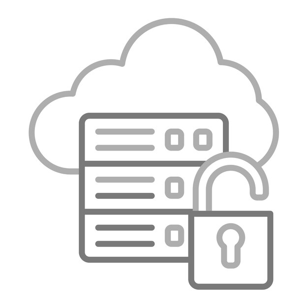 a cloud that has a padlock on it and the word padlock on it