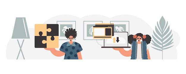 a collect of seo stars synchronization and security of data capacity concept trendy style vector illustration
