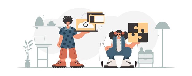 a collect of seo stars synchronization and security of information capacity concept trendy style vector illustration