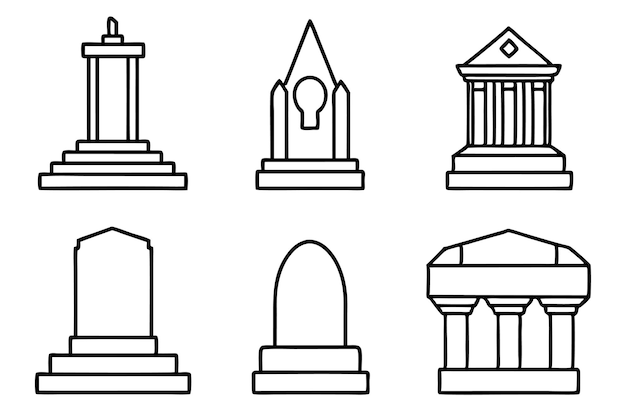 a collection of architectural elements including columns and columns