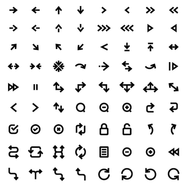 a collection of arrows and arrows with a white arrow