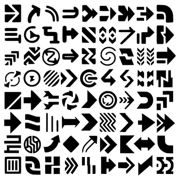 a collection of arrows and arrows with arrows in different colors