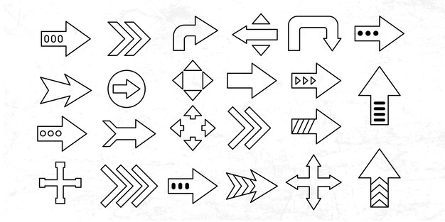 a collection of arrows and arrows with arrows on them