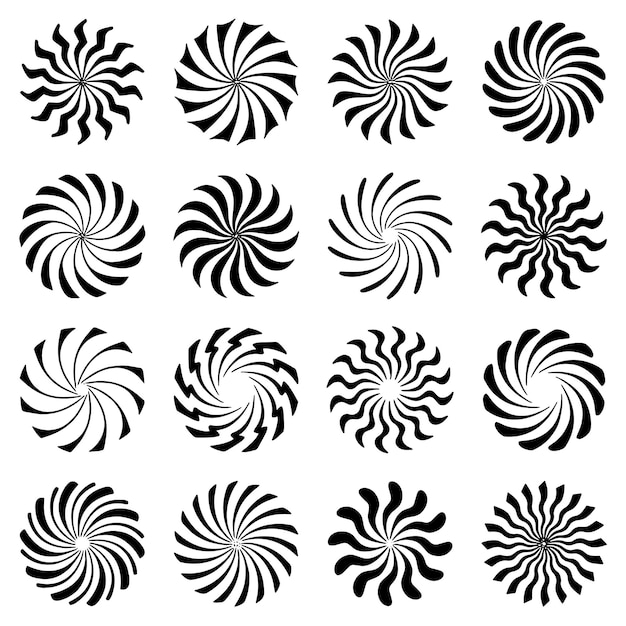 a collection of black and white circles and one with the other black and white