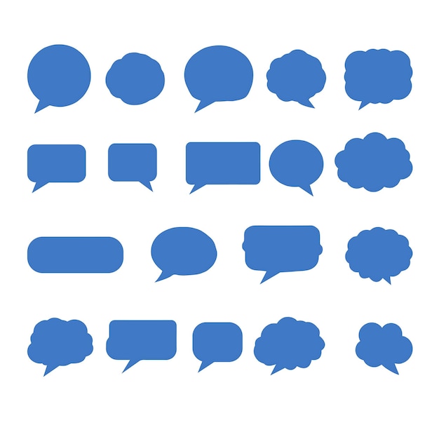 a collection of blue and white speech bubbles with the words quot blue quot on the bottom