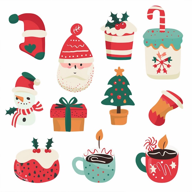 a collection of christmas cupcakes including santa santa santa and santa