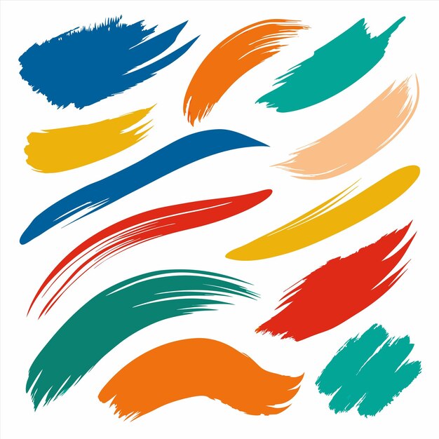 a collection of colorful lines with different colors and shapes