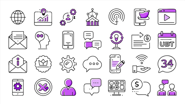a collection of different icons including one that says  business