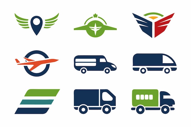 a collection of different logos including a plane a plane and a plane