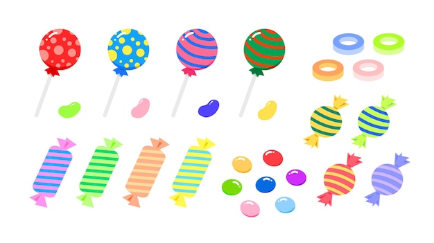 a collection of different lollipops including one that says'candy '