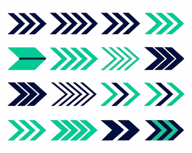 A collection of different road signs with arrows on them