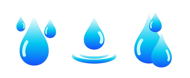 A collection of different shaped water droplets
