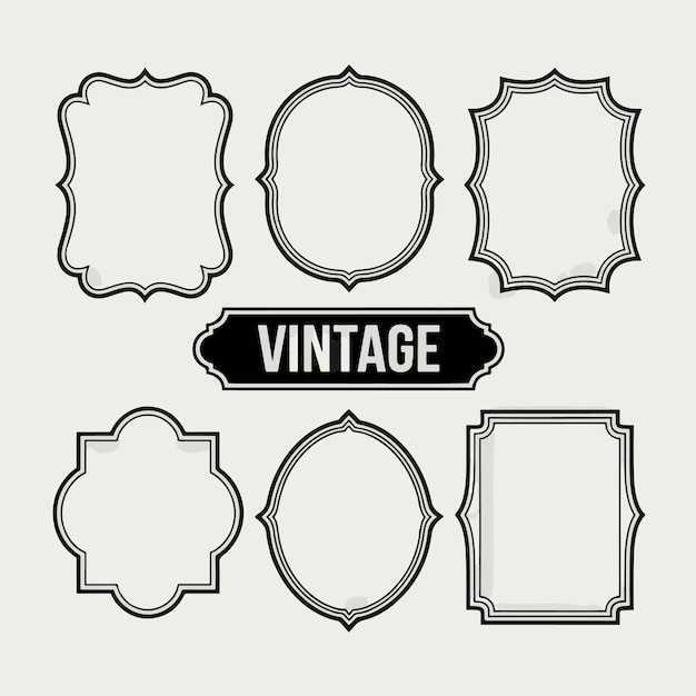 a collection of frames with a black border and a black border