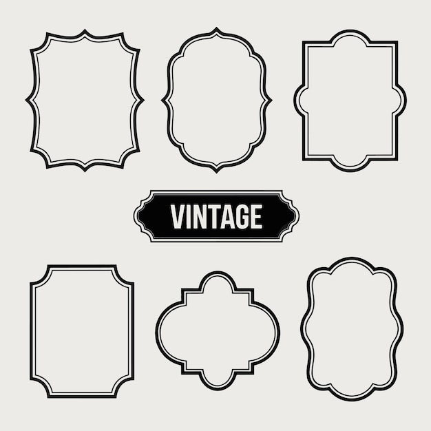 a collection of frames with a black frame with a white border