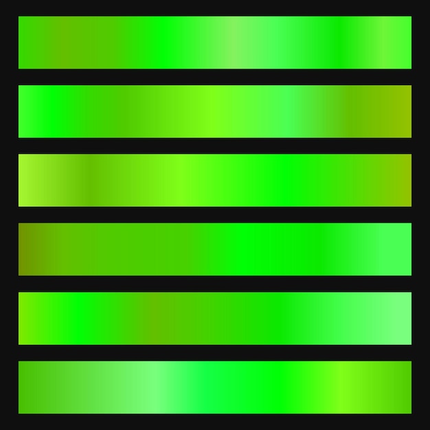 A collection of green tint gradients Vector illustration