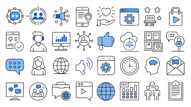 a collection of icons including a blue and black one that says  smart