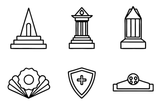 a collection of icons including a pencil and a cross