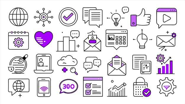 a collection of icons including one that says  30