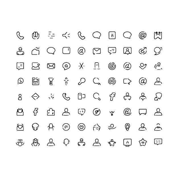 a collection of icons including one that says phone phone phone and phone