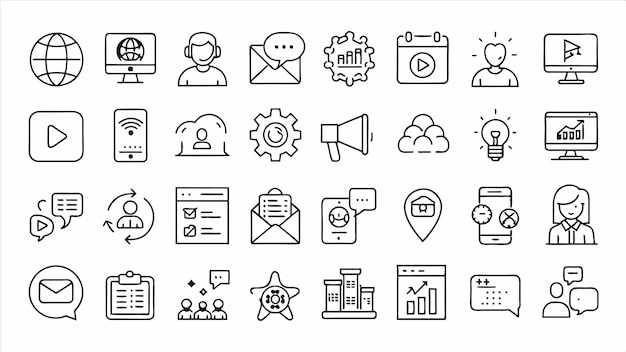 a collection of icons including one that saysthe time of day