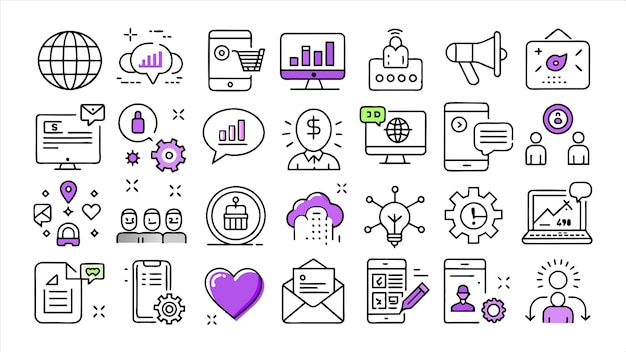 a collection of icons with the word financial on them