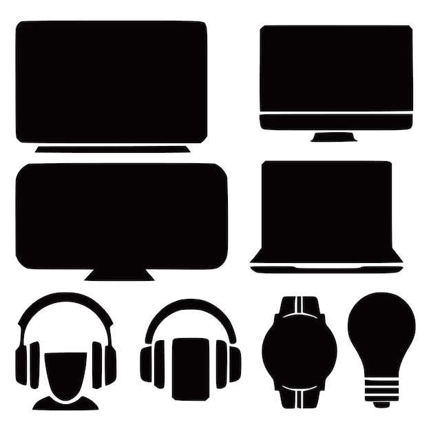a collection of images including a tv headphones and a microphone